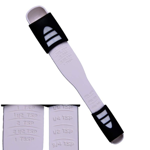 Adjustable Measuring Spoon Plastics White,Creative Double End Adjustable Scale,8 Stalls