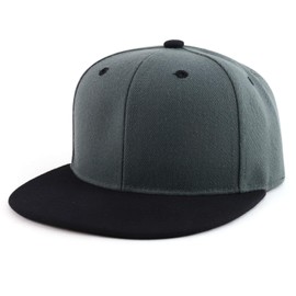 Trendy Apparel Shop Gorra con cierre a presión para niños a jóvenes, Gris negro oscuro , Juventud