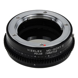 Vizelex Polar Throttle Lens Mount Adapter - Minolta Rokkor (SR/MD/MC) SLR Lens to Sony Alpha E-Mount Mirrorless Camera Body with Built-in Circular Polarizing Filter