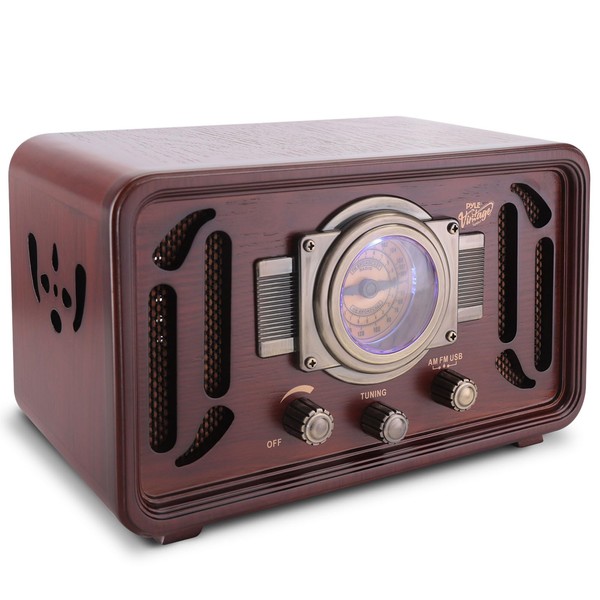Pyle Pyle Retro Wireless Bluetooth Radio Speaker - Classic Vintage