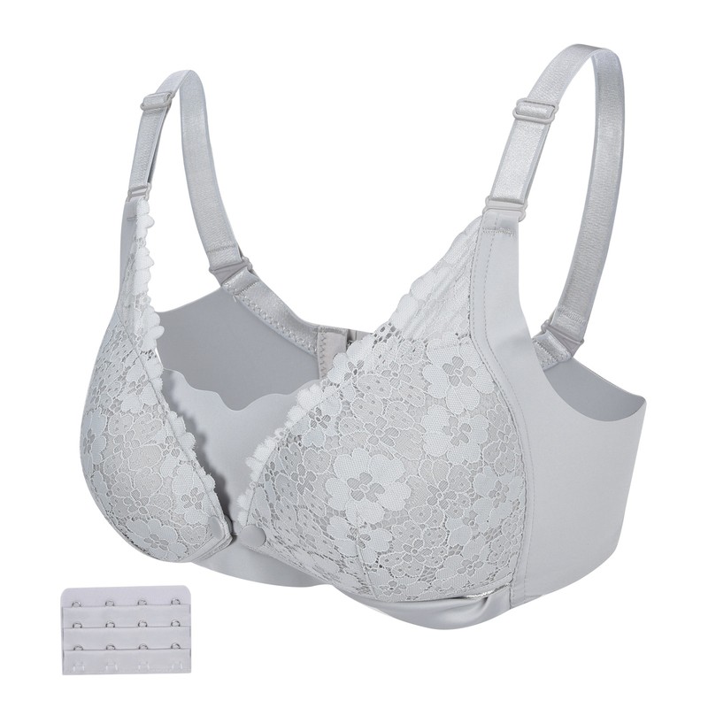 Women's Breastfeeding Bra Soft Lace Front Closure Thin Comfy Seamless