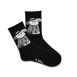 K. Bell Women's Smile Polaroid Crew Socks 1 Pair, Medium Grey Heather, Women's 9-11