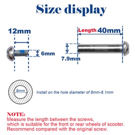 OTFAITP M8 Screws for 2-3-4-Wheel Kid Scoote Replacement Micro Mini Foldable Kick Scooter Kids Scooters Axles Repair