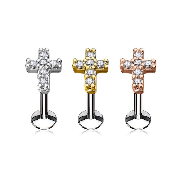 Pierced Owl Set of Three (3) 16GA Stainless Steel CZ