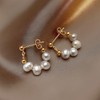 Boho Pearl Heart Ear Jacket Earrings for Women,14K Gold Plated