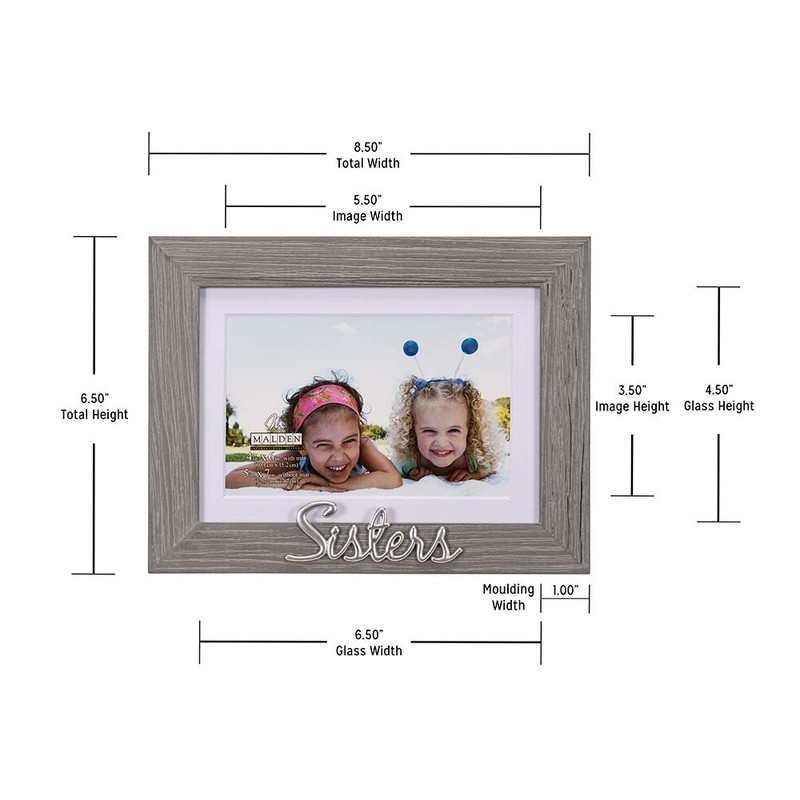 Malden International Designs 4x6 or 5x7 Sisters Distressed Expressions Picture