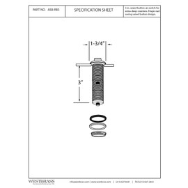 Westbrass ASB-RB3-01 Sink Top Waste Disposal Replacement Air Switch Trim Only, Raised Button, Polished Brass
