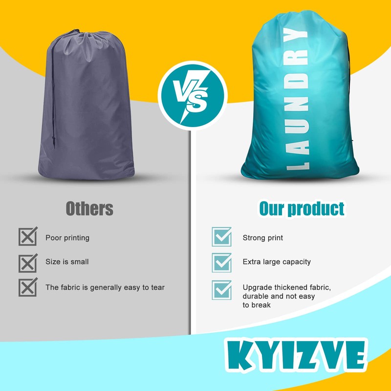 2 Pack Upgrade Extra Large Travel Laundry Bag with Drawstring，24"