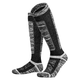 YUEDGE Merino Wool Snowboarding Ski Socks Knee High Thermal Hunting Socks Winter Warm Boot Socks For Men Size 6-9, 2 Pairs/Pack