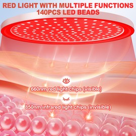 LanSuper LanSuper Red Light Therapy for Body, Red Infrared Light Therapy Lamp with Stand, 660nm and 850nm Near Infrared Redlight Therapy, LED Red Light Therapy Device for Face and Full Body at Home(140 Beads)