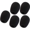 5Pcs Black Replacement Microphone Sponge Wind Shield Windscreen Foam Cover