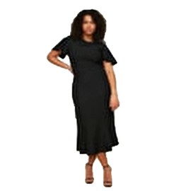 TRENDYOL Women's Midi Bodycon Regular Plus Size Dress, black