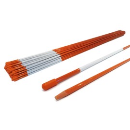 The ROP Shop (Pack of 10) 1/4" Orange Snow Poles with Reflector, Heavy Duty Fiberglass Rod