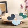 Wood Winter Heart Centerpieces for Tables - 5 Piece Blue
