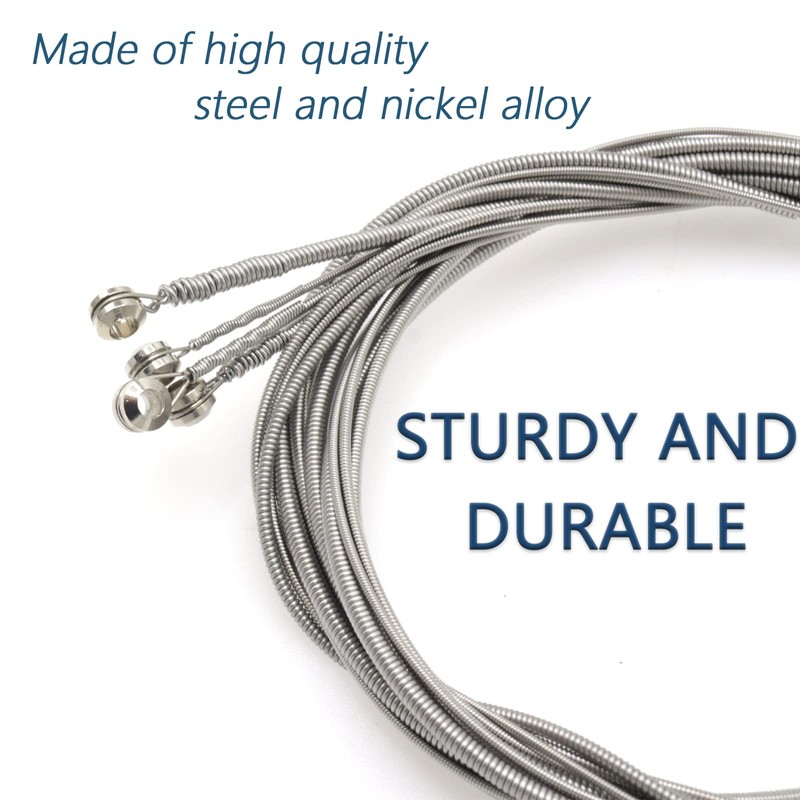 Cheerock Stainless Steel 4 String Bass Strings Replacement Set, Acoustic