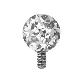 PIERCINGLINE Titanium Dermal Anchor Piercing Attachment Epoxy Ball Crystal Clear Choice of Sizes, Titanium