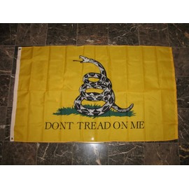 3x5 Yellow Gadsden Culpeper Tea Party Rough Tex Knitted Poly Nylon Flag 3'x5' Vivid Color and UV Fade Resistant Canvas Header and polyester material