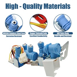 Refrigerator Water Inlet Valve Compatible with GE Hotpoint Haier Fridge, Ice Maker Solenoid Water Valve & Jumper Kit, Replace WR57X30890 WR57X30891