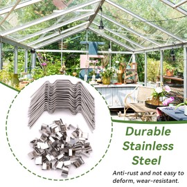Pack of 120 Greenhouse Clips, Stormproof, Clips for Greenhouse, Greenhouse Clips, Stainless Steel, Extra Strong, Storm-Proof Greenhouse Panels, Accessories for Hollow Panels, Panels, Double Wall Sheets