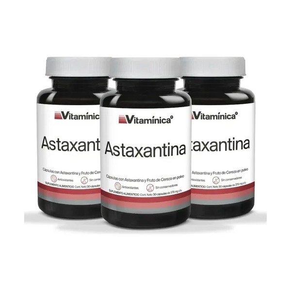 Astaxantina Vitamínica 3 Pack - 90 Cápsulas Para 3 Meses