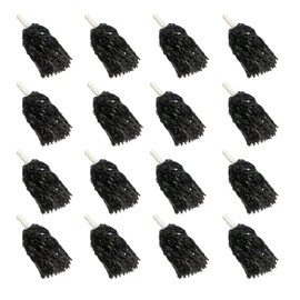 16PCS Cheerleading Pom Poms Metallic Foil Plastic Pom Poms with Baton Handle for Game Sports Squads Dancing Party Football Basketball Club Spirit Sports Stage Performance Celebration (black)