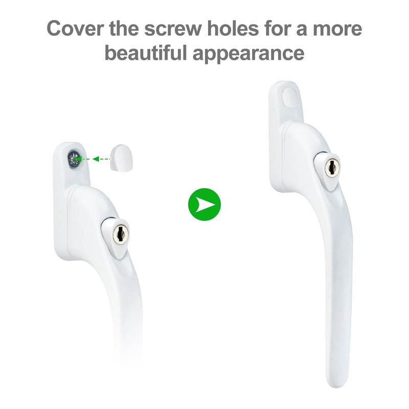 4Pcs Window Handles for UPVC Windows with 20Pcs Multi-Spindle and