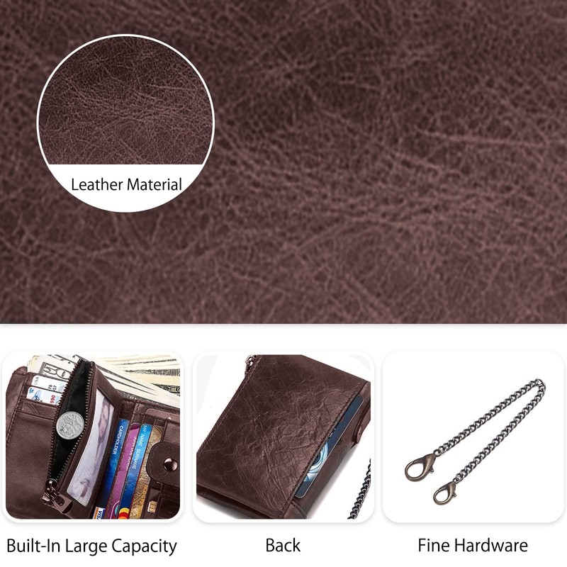 PORRASSO Women's Leather Wallet Credit Card Holder with RFID Protection