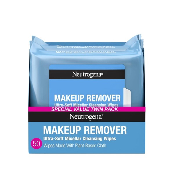 Neutrogena Makeup Remover Wipes, Ultra-Soft Cleansing Facial Towelette 25 Ct