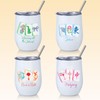 Patelai 4 Pcs Mahjong Tumbler with Lid Straw, Insulated,Elegant
