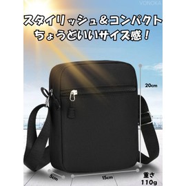 VONOKA Men's Mini Shoulder Bag, Lightweight, Small, Stylish, Shoulder Pouch, Smartphone Pouch