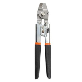 HKS Wire Rope Crimping Tool for Loop Sleeves, Aluminum Double Tube Ferrule Crimper for Fishing Line up to 2.2 mm with Cutting Function