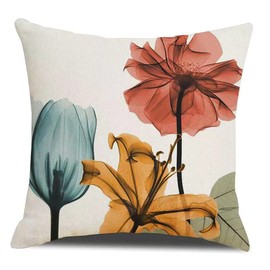 Homefeelzydys Cushion Covers, Modern Geometry Decorative Cotton Linen Cushion Covers with Invisible Zipper, 40 x 40 cm Cushion Cover, Set of 4 for Living Room Chair Sofa