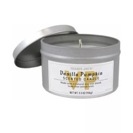Trader Joe's Vanilla Pumpkin 20 Hour Burn Time Soy Wax Scented Candle Limited