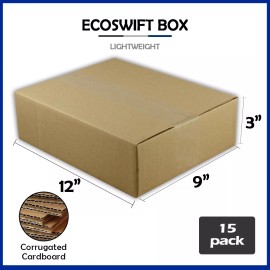 EcoSwift 15 12x9x6 "EcoSwift" Brand Cardboard Box Packing Mailing Shipping Corrugated
