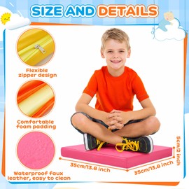 8 Pcs Extra Thick Flexible Seating Floor Cushions Assorted Colored Floor Pillow Classroom Floor Seating Soft Floor Seat Cushion for Kids Learning Sitting Daycare School Chair (Cute Colors,Square)
