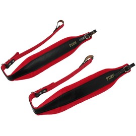 D'Luca DSB-BKLRDV Pro SB Series Genuine Leather Accordion Straps, Black/Red