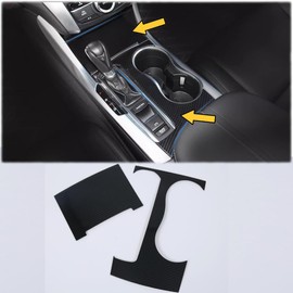 MUXEE 2Pcs Center Console Automatic Transmission Shift Boots Panel Cup Holder Cover for Acura TLX 2015-2020 - ABS Carbon Fiber Sport Interior Accessories（with Gear Shift Lever）