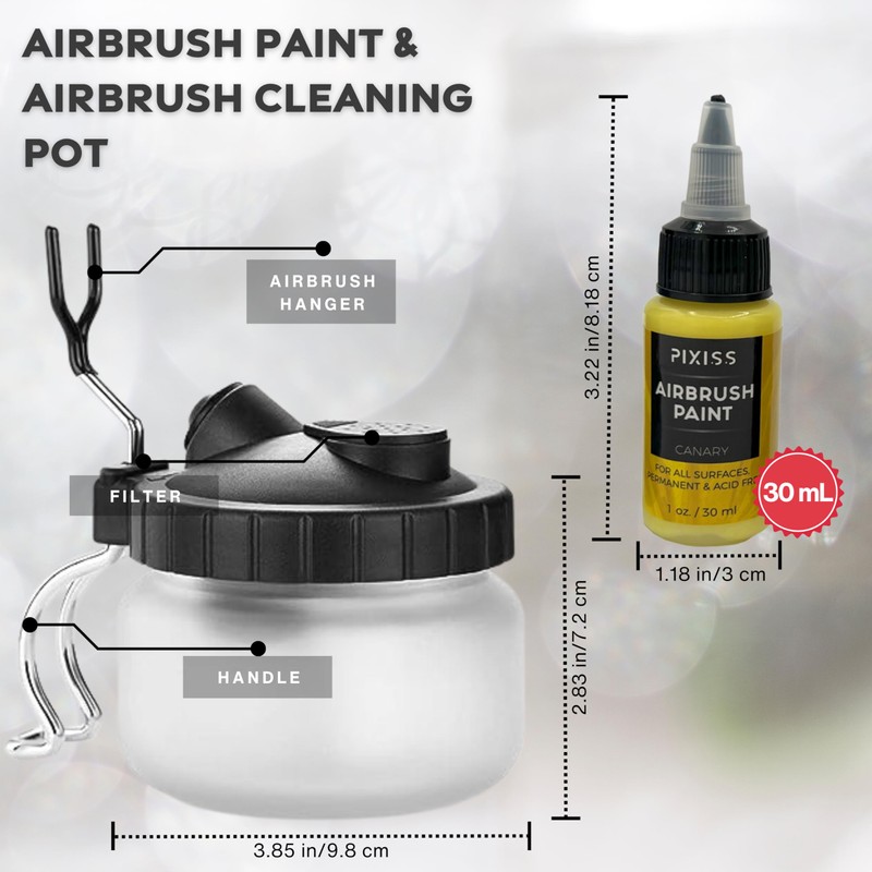 Airbrush Cleaning Kit - Airbrush Clean Pot Glass Cleaning Jar