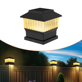 Involux Luces solares para poste de 50 lúmenes, 3000 K y 6000 K, para PVC de 4 x 4, poste de madera de 5 x 5, negro, 1 paquete