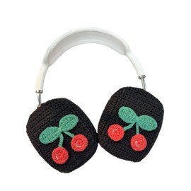 Handmade Crochet Black Cherry Headphone Cover – Compatible with Sony xm4, Protective Case for Music Lovers
