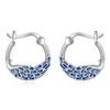 POPLYKE Peacock Earrings for Women Sterling Silver Huggie Hoop Earrings