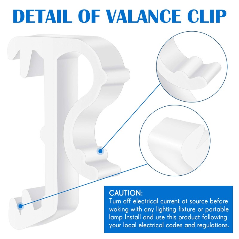Jetec Blind Valance Clips 1 Inch Window Blind Clips Hidden