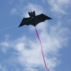 Bat Kite Big Bat Black Line Kite For Children Over 3 Years Old. 95 x 38 cm – with Kite Line and Long Dragon Tail