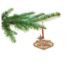 Las Vegas Christmas Ornament 2024 in Laser Cut Wood - Las Vegas Souvenirs and Gifts, Vegas Ornament - Comes in a Gift Box