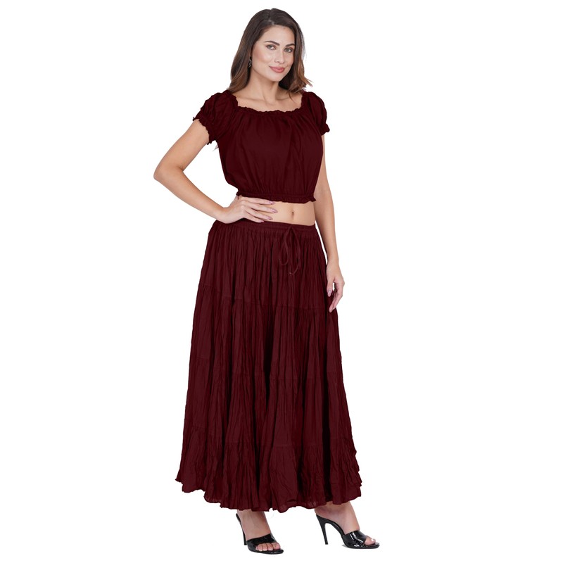 Wevez - Falda de algodón de color liso para mujer,