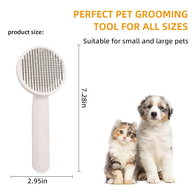 Pet Grooming Brush - Gentle Slicker for Removing Loose Undercoat,