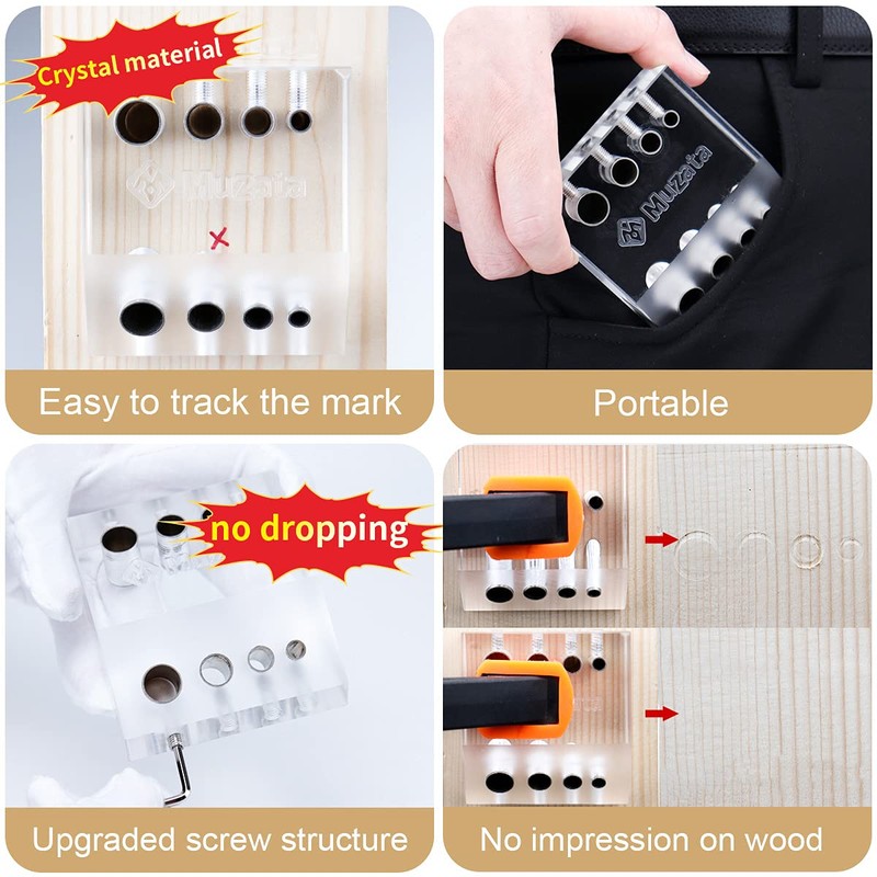 Muzata 30 90 Degree Cable Railing Angle Drill Guide Jig