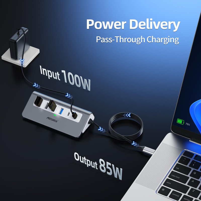 Mosirui 9-in-1 USB C Hub Multiport Adapter Docking Station USB