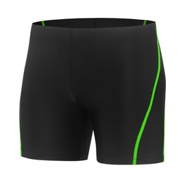Xioker Boy Square Legs Swim Jammer with UPF50+,Youth Boy Jammer Swimming Shorts for Training(Fluores Green Square L)
