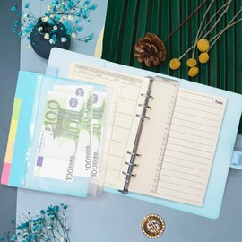 A5 6-Ring Planner kit with Planner Refill Inserts, Cash Pockets, Ruler and Dividers 9.25 x 7.08'' (Harphia, 140Bmint)